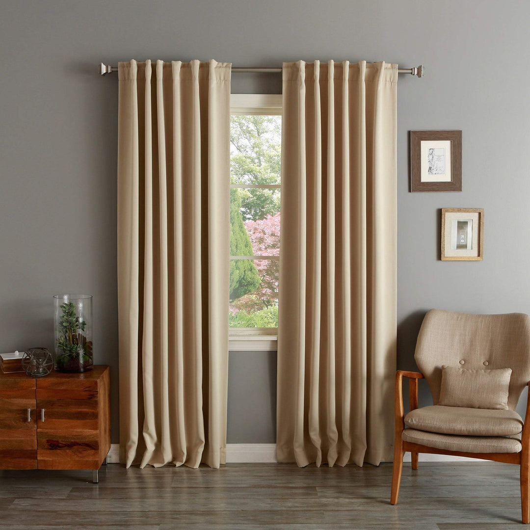 Aurora Home Solid Insulated Thermal Blackout Curtain Panel Pair - 52 x 120 Royal - Diamond Home USA