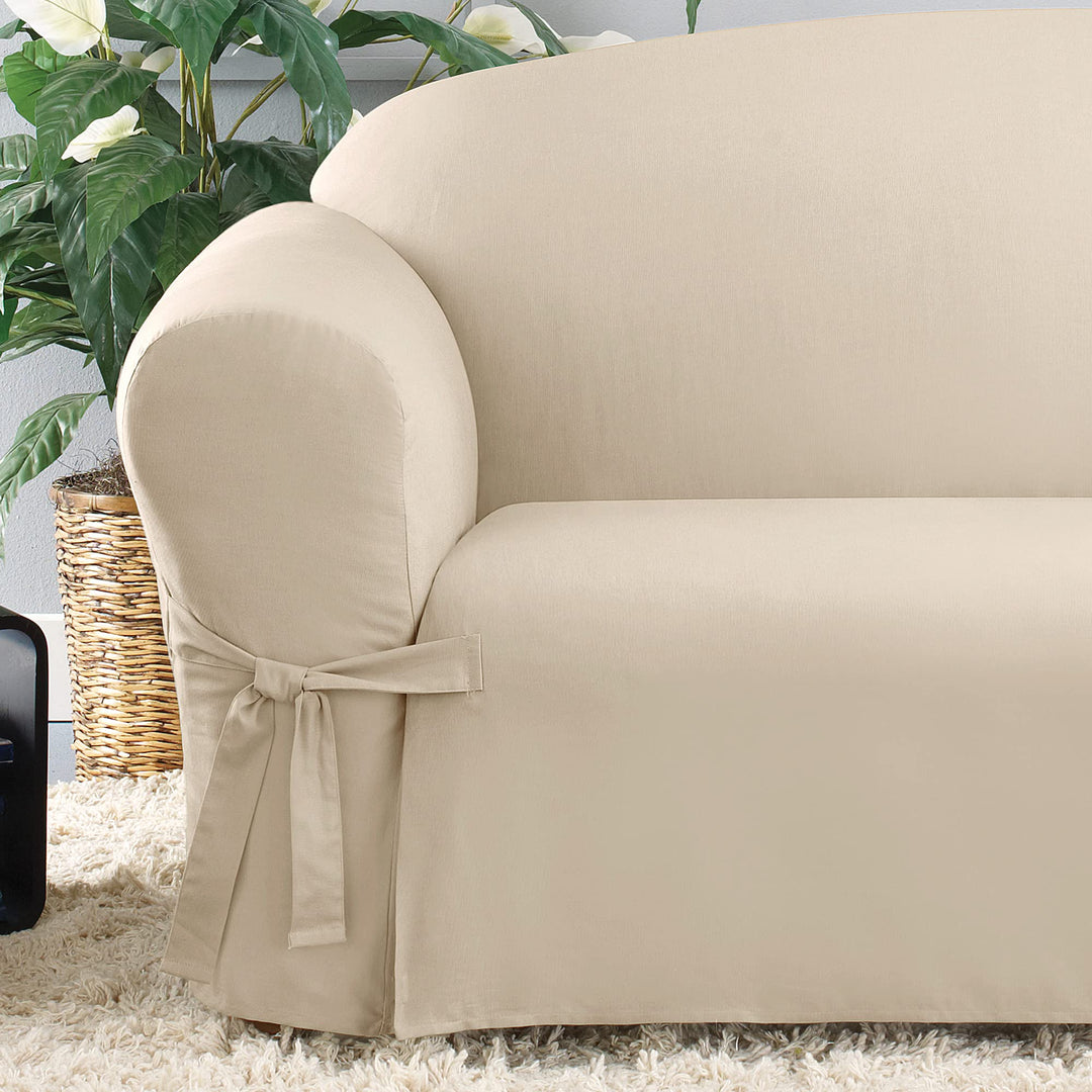 SureFit Cotton Duck Canvas Sofa Slipcovers Sofa Cover Cotton Solid One Piece