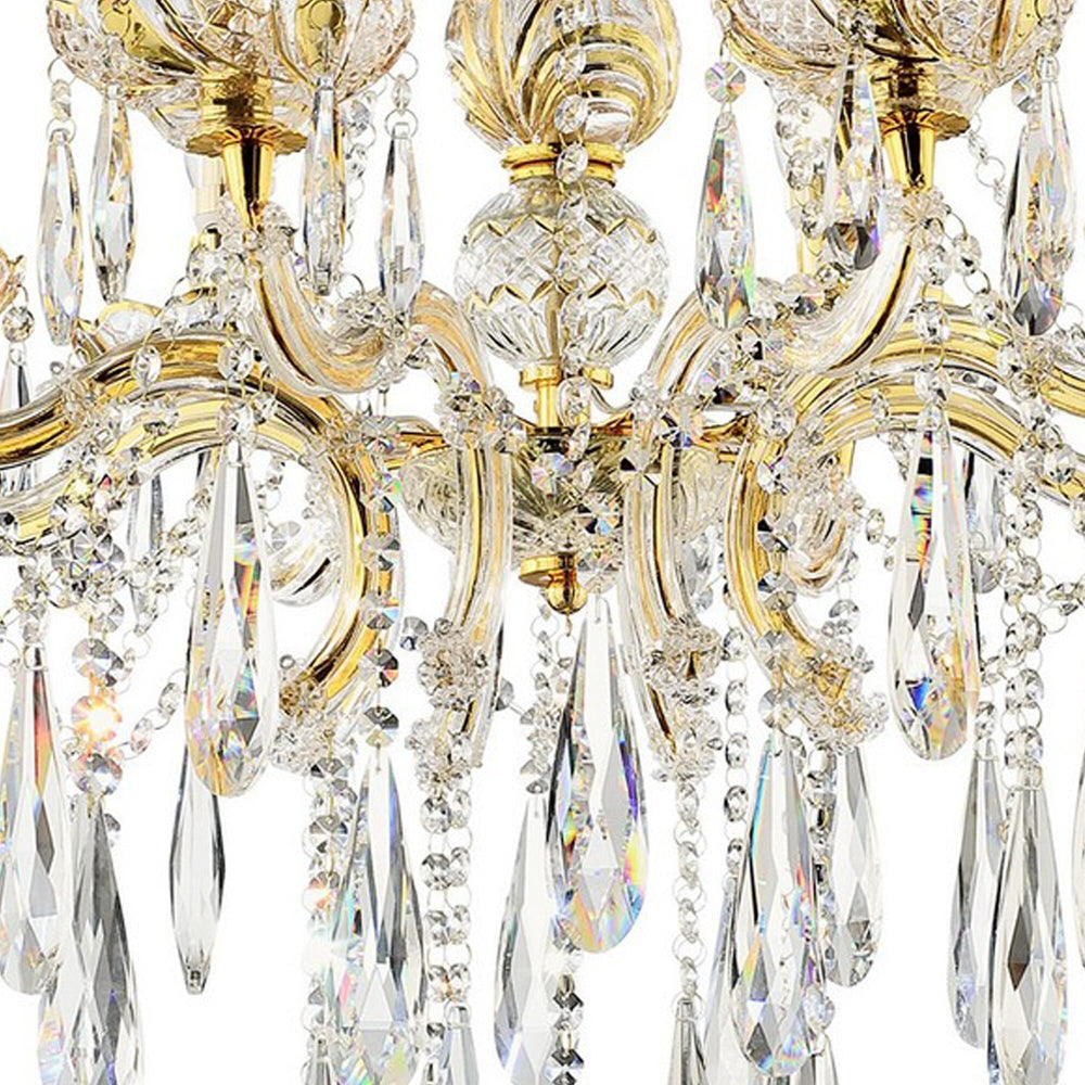 8 Light Metal Chandelier with Crystal Accents Gold Modern Contemporary - Diamond Home USA
