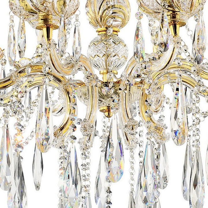 8 Light Metal Chandelier with Crystal Accents Gold Modern Contemporary - Diamond Home USA