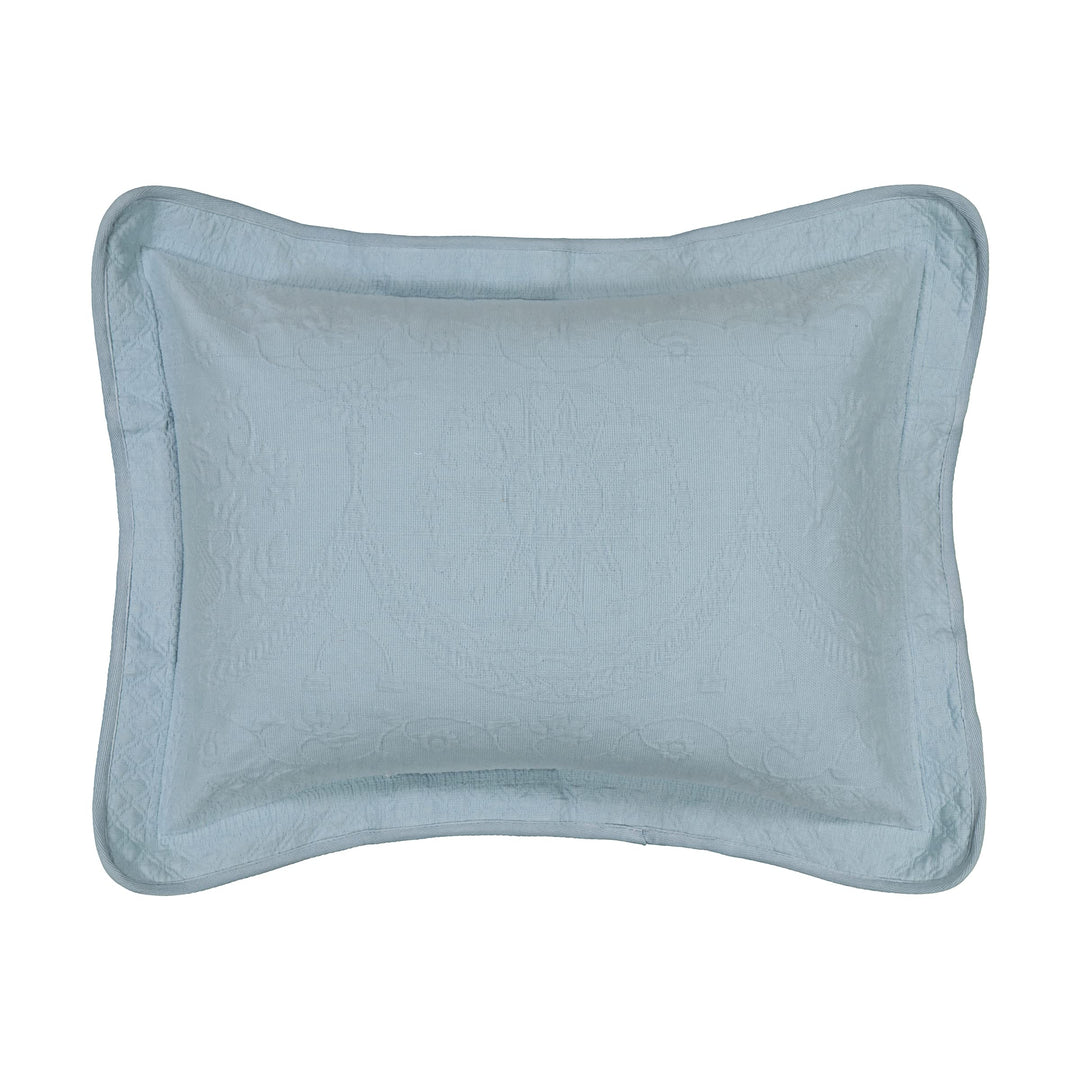 HISTORIC CHARLESTON King Charles Modern Farmhouse Floral Matelasse Decorative Blue - Standard