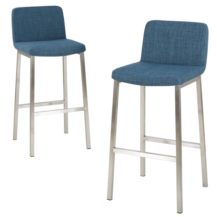 Christopher Knight Home Sabiniano Fabric Barstools 2-Pcs Set Blue