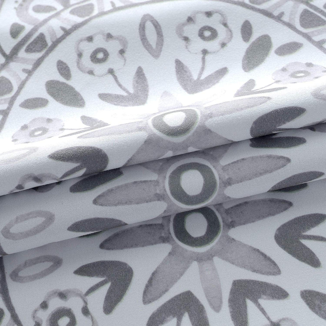 Medallion Pattern Lined Window Valance - 52" Width X 18" Length Grey Farmhouse - Diamond Home USA