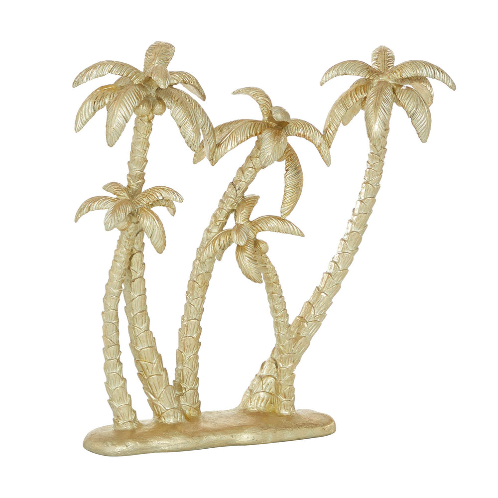 Gold Polyresin Coastal Palm Tree Sculpture 16 X 15 5 Yellow Resin - Diamond Home USA