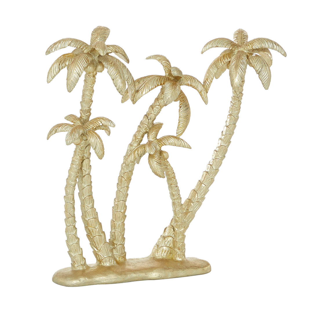 Gold Polyresin Coastal Palm Tree Sculpture 16 X 15 5 Yellow Resin - Diamond Home USA