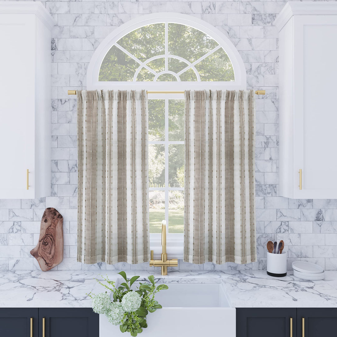 Archaeo Slub Texture Stripe Cotton Curtain Pair