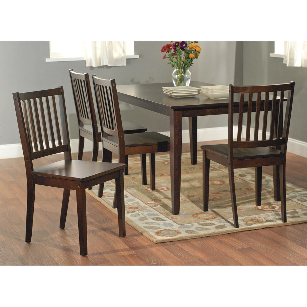 Simple Living Slat Espresso Rubberwood Dining Chairs (Set of 4) - Diamond Home USA