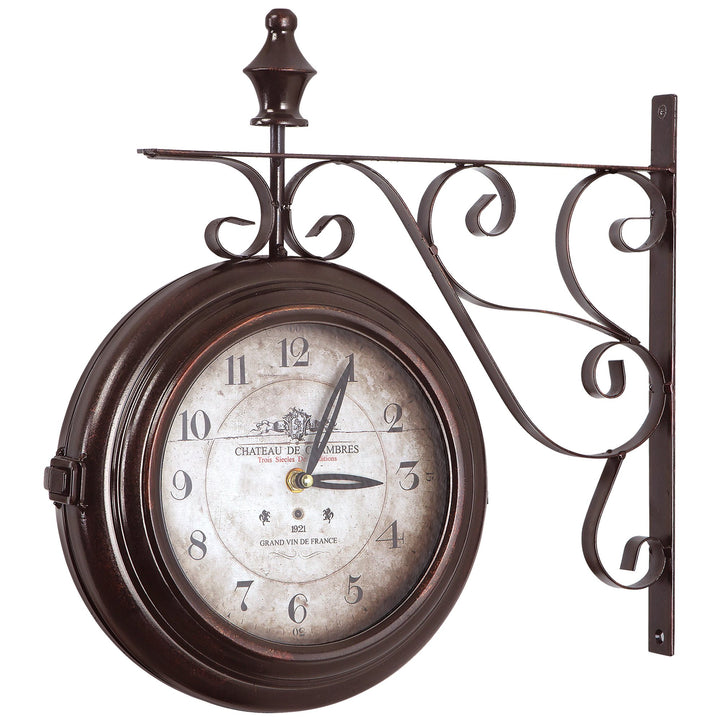 Yosemite Home Decor Double Sided Iron Wall Clock Multicolor - Diamond Home USA