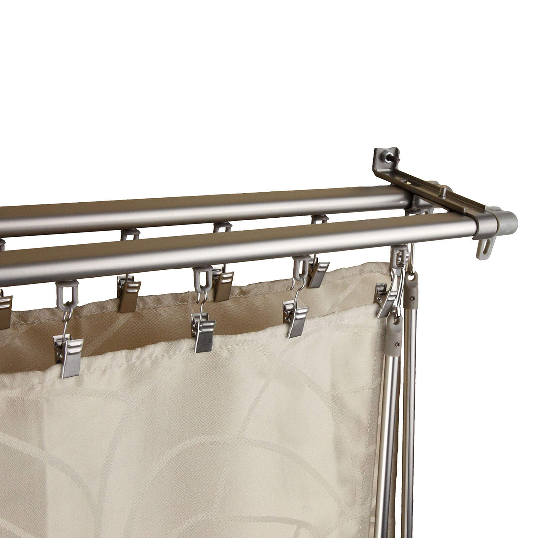 InStyleDesign Regal Silver Adjustable Double Curtain Track Set 66 to 120 inch - Diamond Home USA