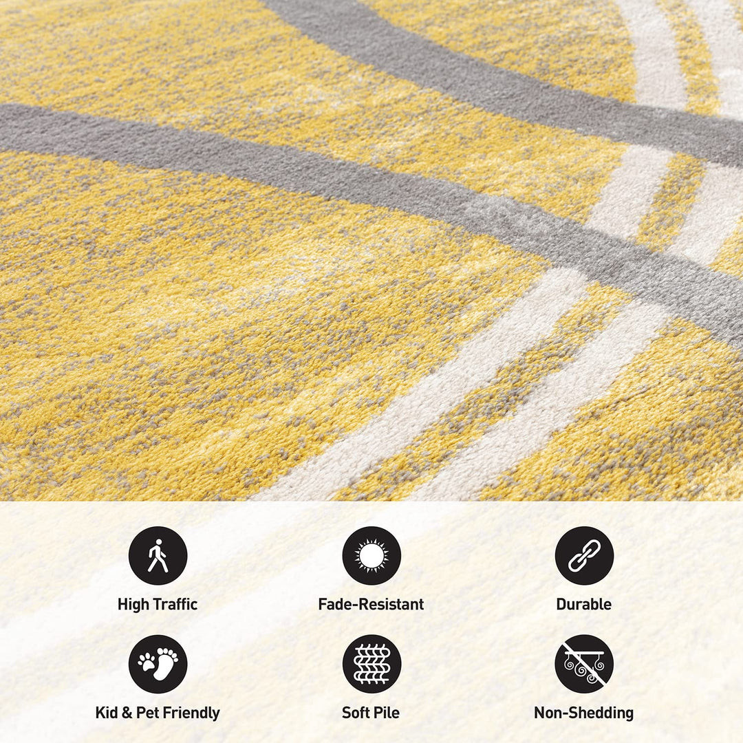 Rugshop Contemporary Abstract Circles Design Area Rug
