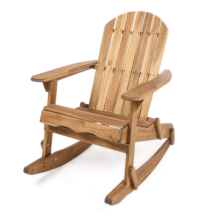 Christopher Knight Home Malibu Outdoor Acacia Wood Adirondack Rocking Chair Brown