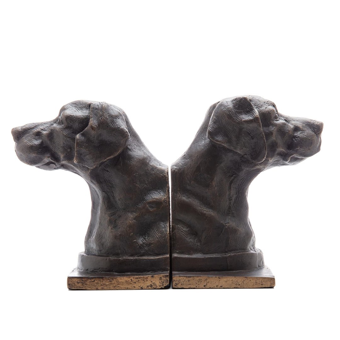 Bronze Lab Iron Bookends 5x4.5x6 Finish Handmade