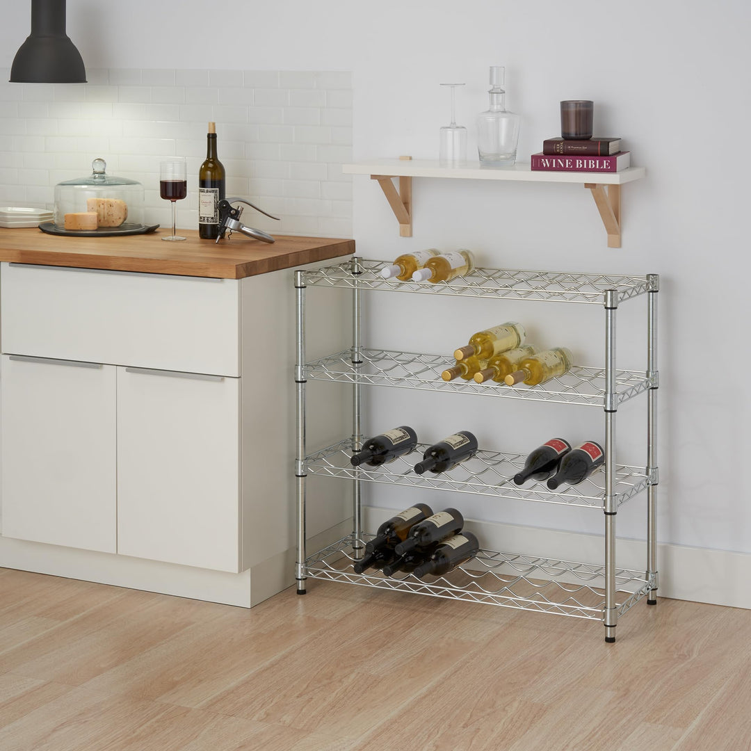 TRINITY EcoStorage 4-Tier Adjustable Metal Wire Wine Rack Freestanding Stackable - Diamond Home USA