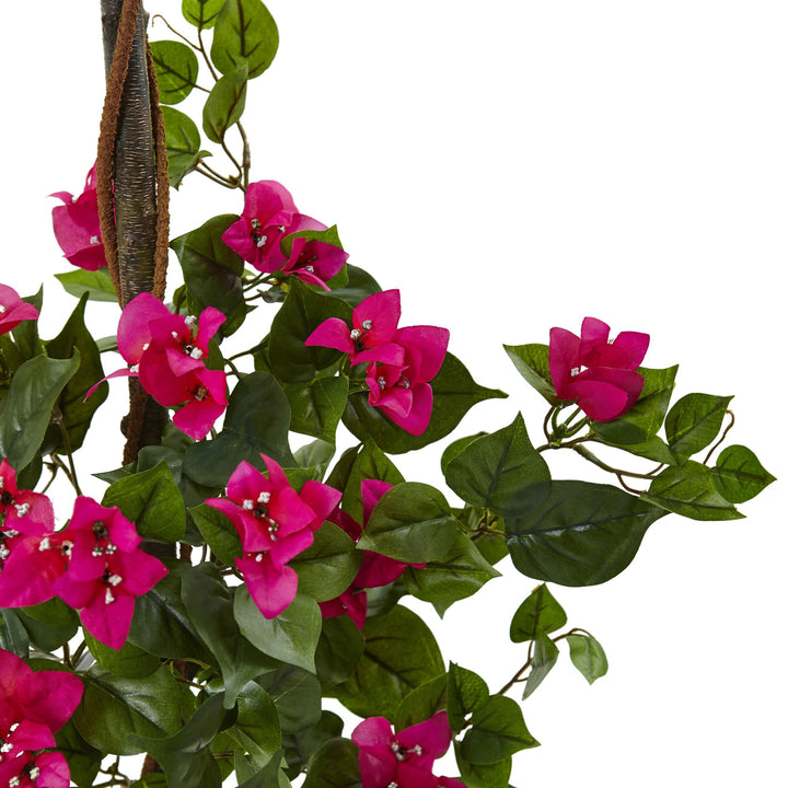 Nearly Natural Bougainvillea Tree with European Barrel Planter - Diamond Home USA