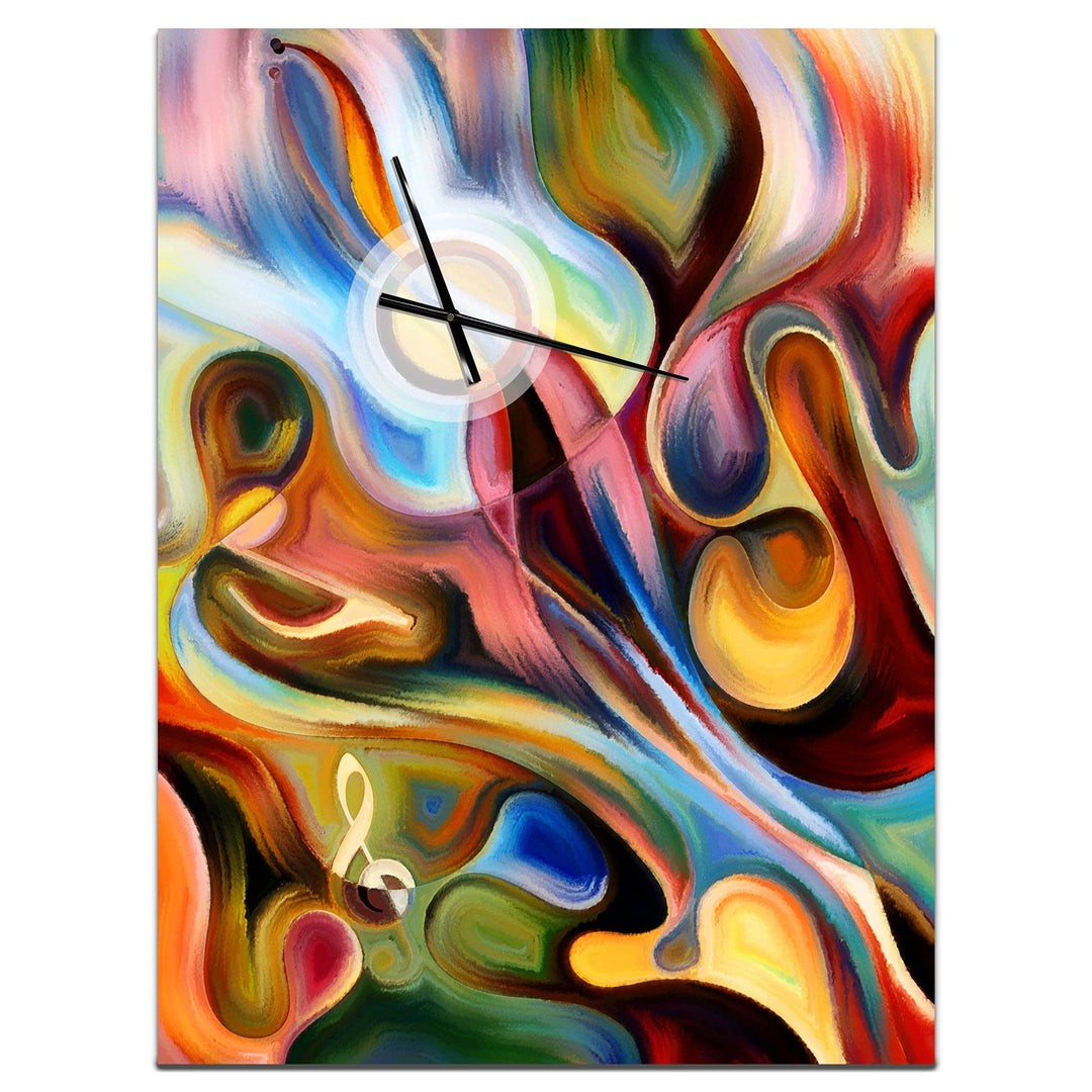 Design Art Designart 'Music Beyond The Frames' Oversized Music Wall Clock 30 in. - Diamond Home USA