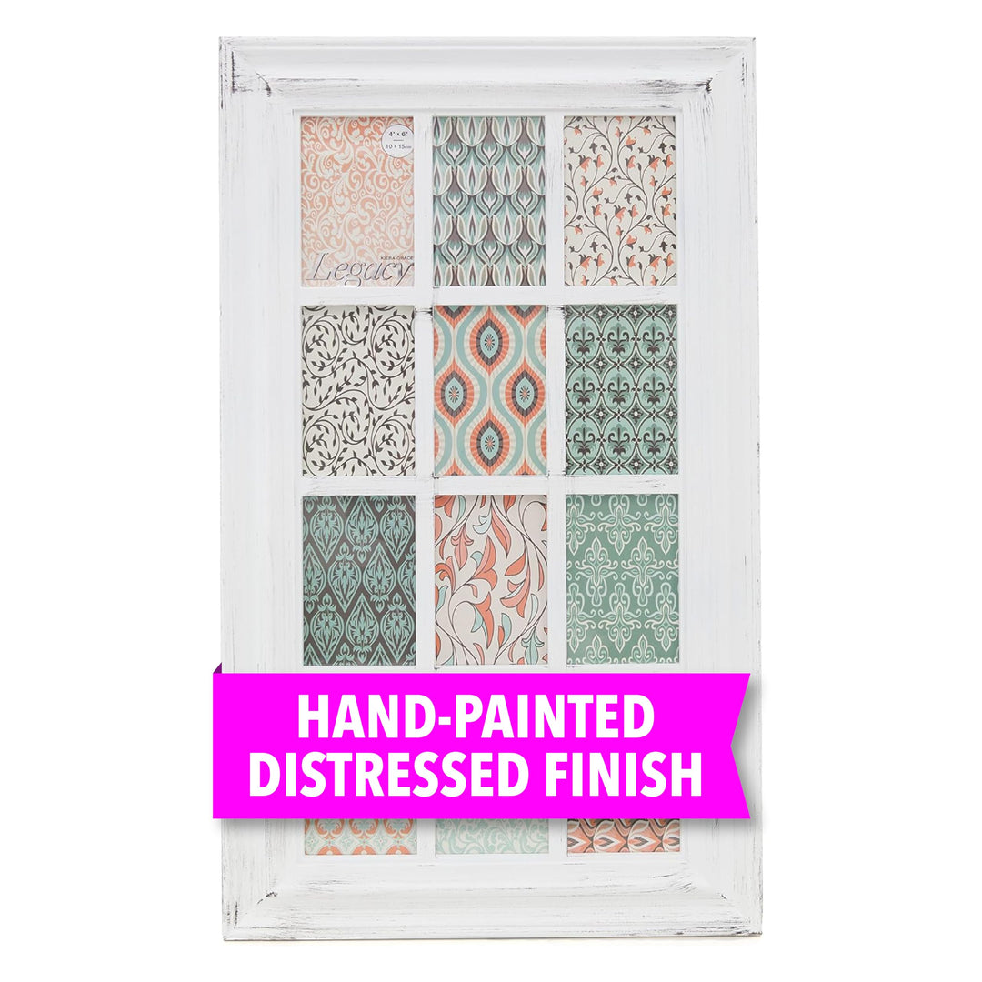 kieragrace Collage Frame - Distressed white 12 Opening (PH60228-2FF)