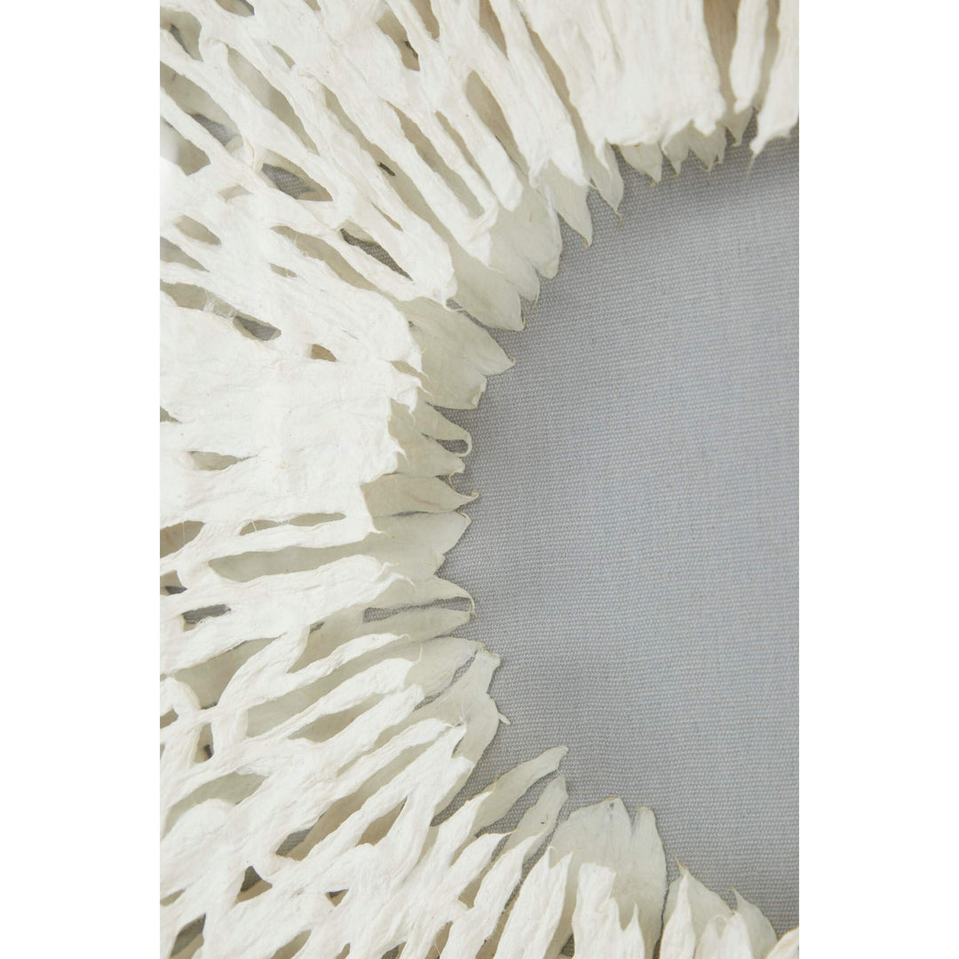 19.5" White Hand-Cut Paper Abstract Art Shadow Box in Square Frame 20 X 1 Grey - Diamond Home USA