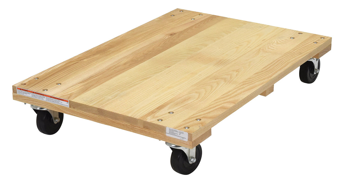 Vestil HDOS-2436-12 Solid Deck Hardwood Dolly with Hard Rubber Casters 1200 - Diamond Home USA