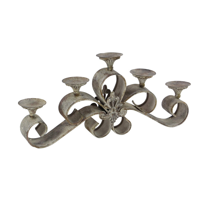 Metal Candle Holder 23" w 11" h Black Multi Color Traditional Acacia Wood - Diamond Home USA