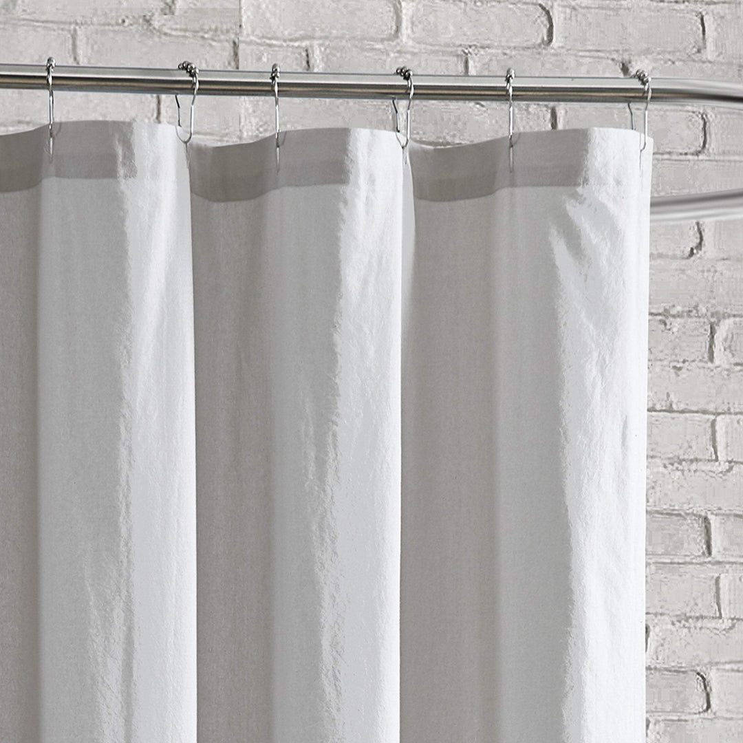 Rose Chenille Tufted Floral Shower Curtain Grey Cottage Farmhouse Modern - Diamond Home USA