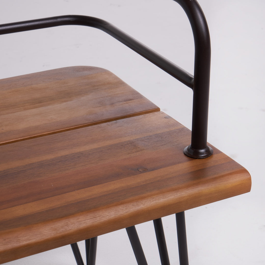 Christopher Knight Home Lastoro Outdoor Industrial Rustic Iron and Acacia Wood - Diamond Home USA