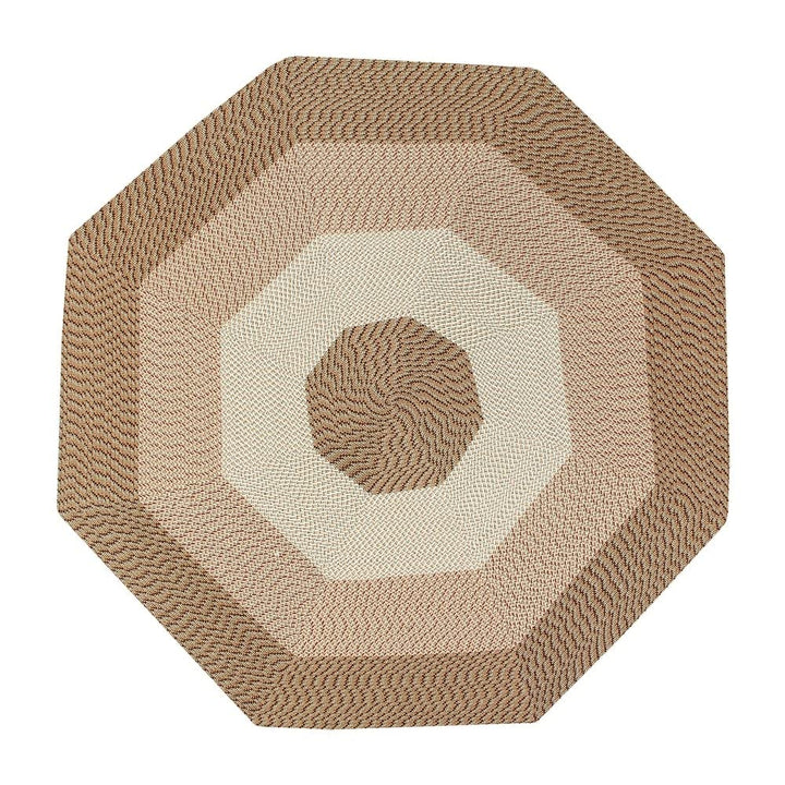 Better Trends Country Braid Collection is Durable and Stain Resistant Reversible 72" Round - Burgundy Stripe - Diamond Home USA