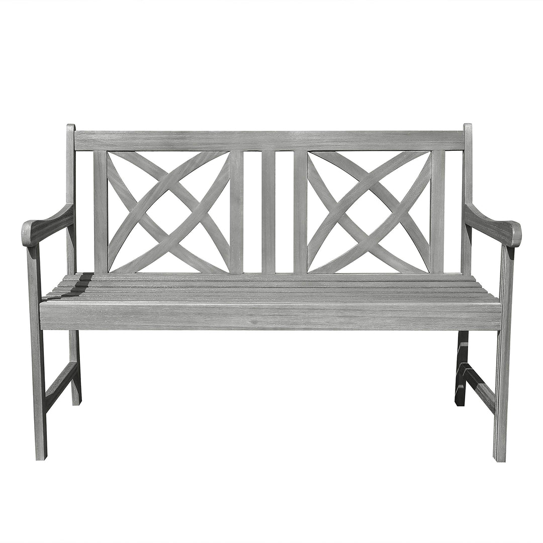 Surfside 4-Foot Outdoor Hand-Scraped Hardwood Garden Bench Grey Traditional - Diamond Home USA