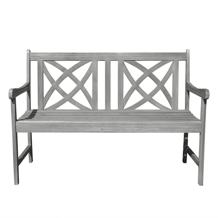 Surfside 4-Foot Outdoor Hand-Scraped Hardwood Garden Bench Grey Traditional - Diamond Home USA