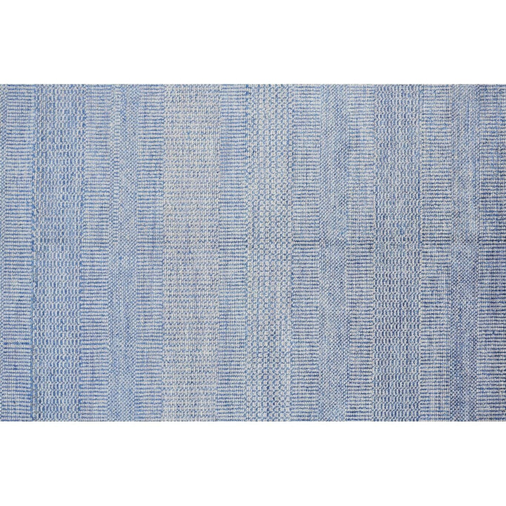 2' X 3' Blue and Silver Wool Striped Hand Knotted Area Rug X Stripe Modern - Diamond Home USA