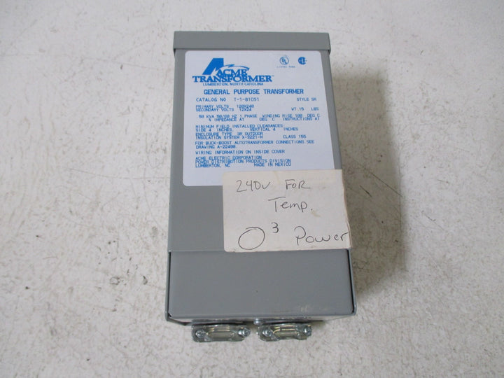 Acme Electric T181051 Buck-Boost Transformer Single Phase 120 x 240 Primary