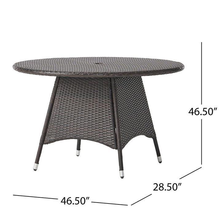 Christopher Knight Home Corsica PE Round KD Dining Table Multibrown - Diamond Home USA