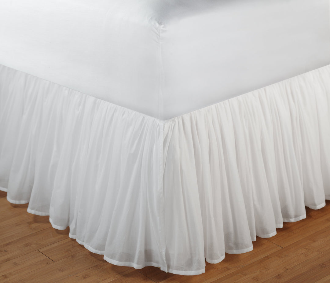 Greenland Home Fashions Cotton Voile Bedskirt Size: Full Drop Length: 18" Color: Full - 18" L - White
