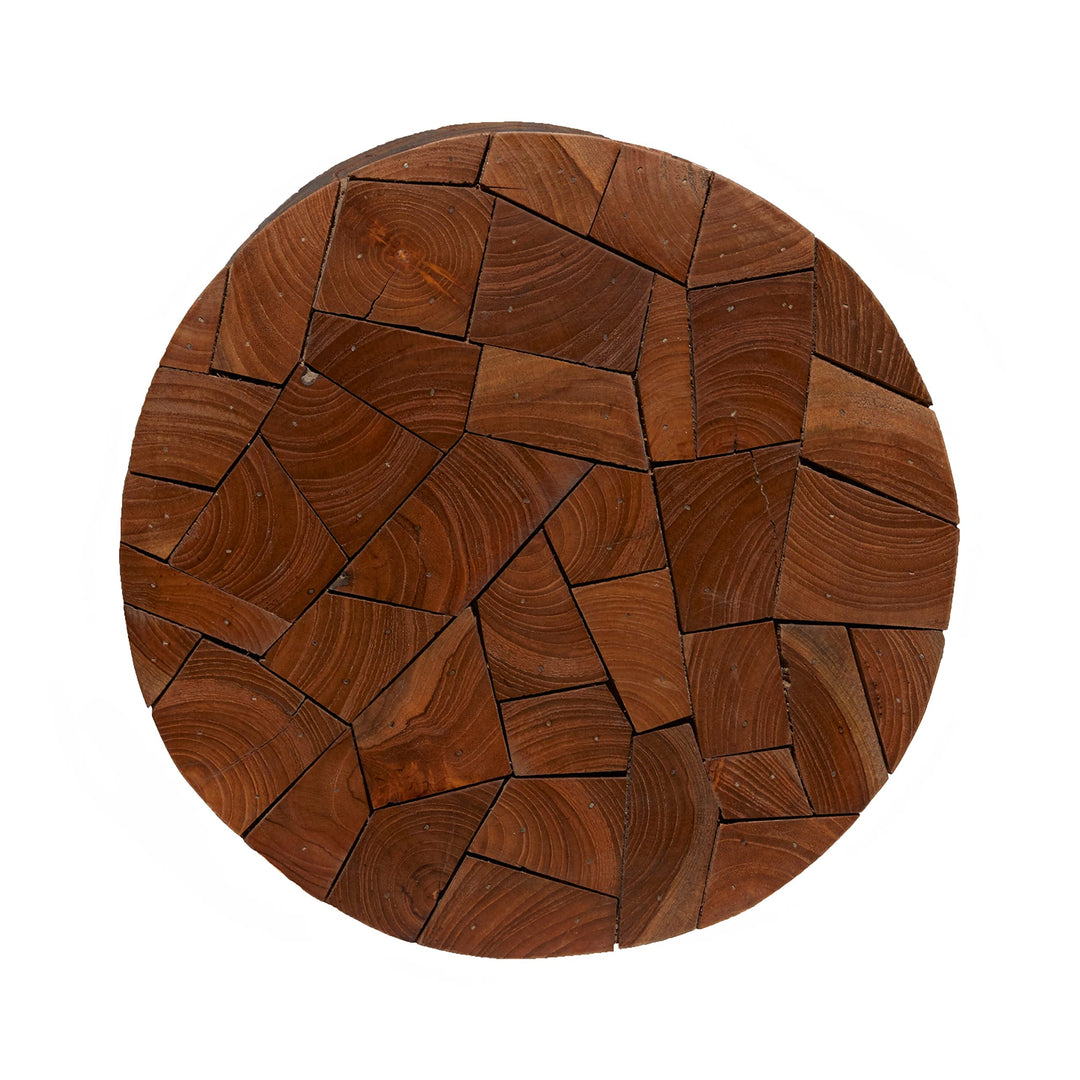 Brown Teak Wood Contemporary Accent Table 17 X 12 17round Modern Round - Diamond Home USA