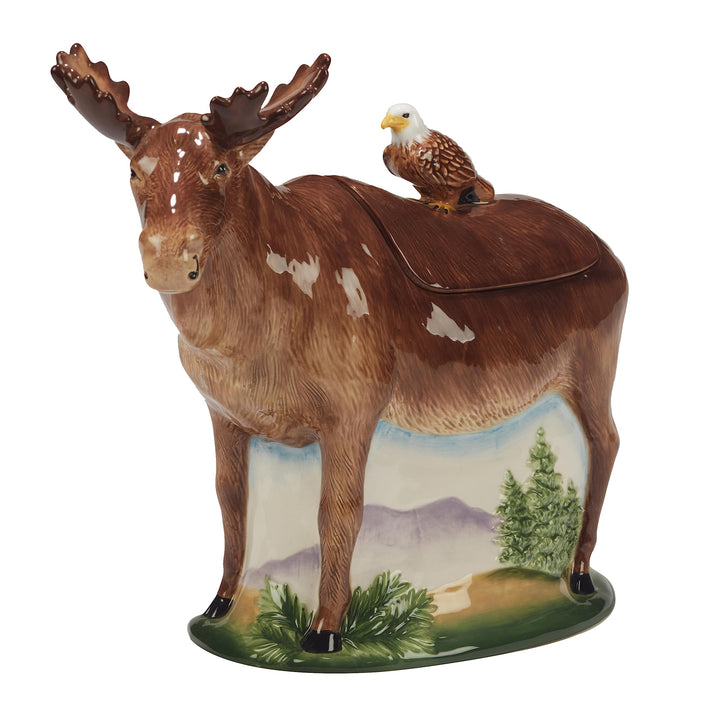 Certified International Mountain Summit 3-D Moose Cookie Jar Multicolor