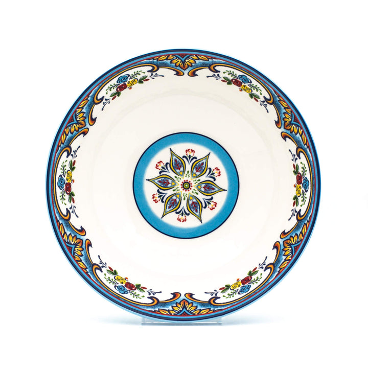 Euro Ceramica Zanzibar Collection Vibrant 12.75'' Ceramic Round Serving Bowl - Diamond Home USA
