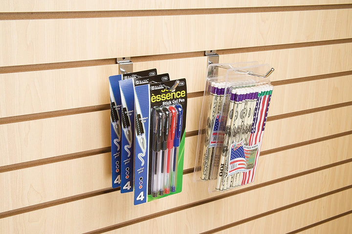 Econoco 2” Slatwall Deluxe Hooks Slatwall hooks Display Hooks for Panel Chrome - Diamond Home USA