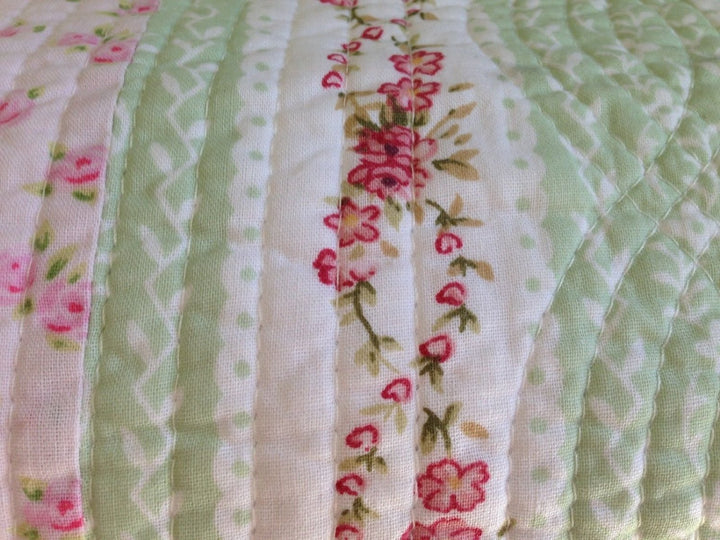 2 Piece Quilt & Sham Set Shabby Patchwork Vintage Chic
