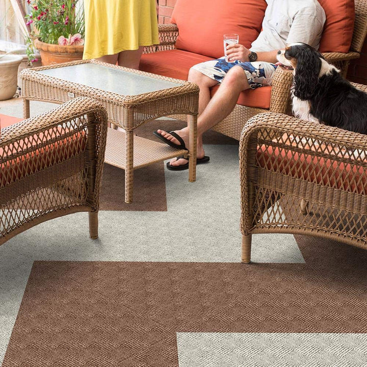 24"x 24" Carpet Tile Peel and Place - Crochet (Black) (60sq.ft.) 15 Tiles