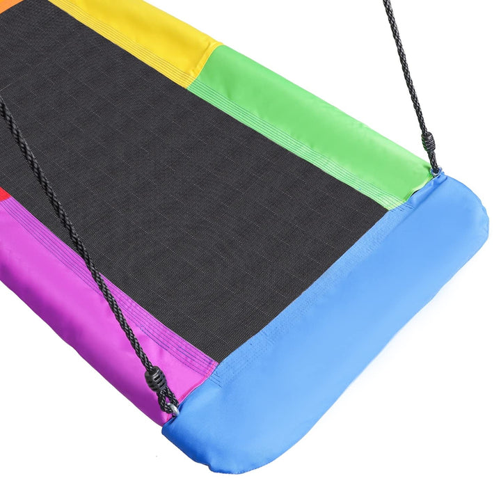 Saucer Tree Swing Giant Outdoor Rectangle Platform for Kids Water Proof Up to - Diamond Home USA