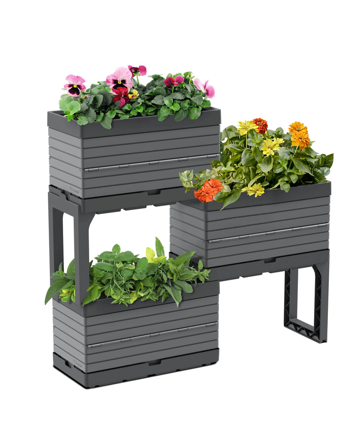 Southern Patio FlexSpace 5-pc. Modular Raised Garden with 3 Collapsible Gray