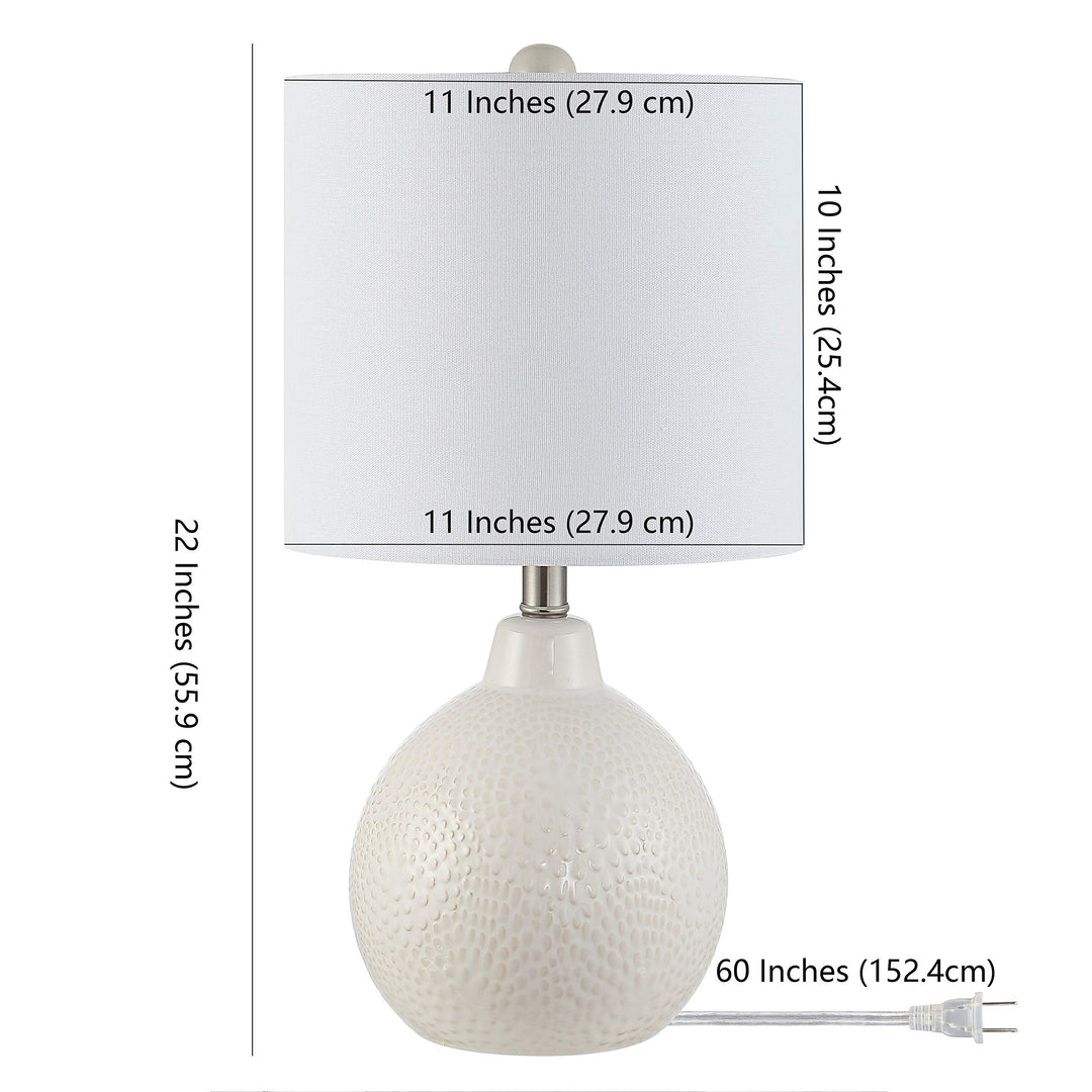 Lighting 20-inch Memphis Ceramic Table Lamp 11" X 20" White Modern - Diamond Home USA