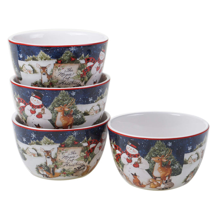 Certiied International Magic o Christmas Snowman 16pc Dinnerware Set Service - Diamond Home USA