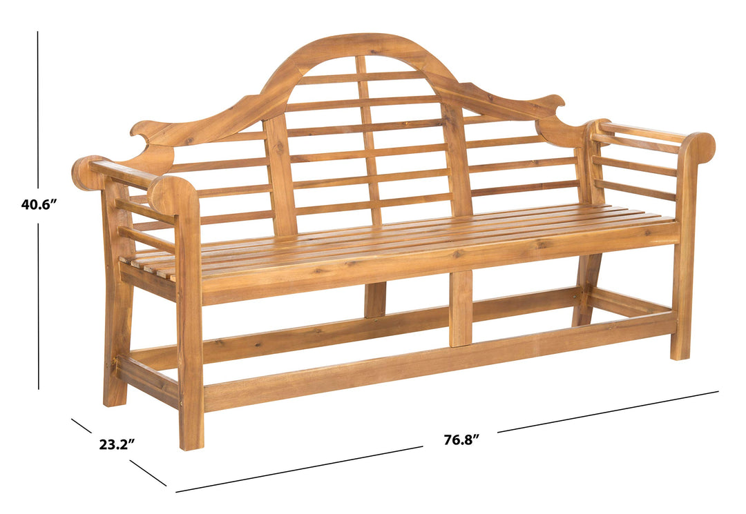 Safavieh Patio Collection Felicity Adirondack Acacia Wood Bench - Diamond Home USA