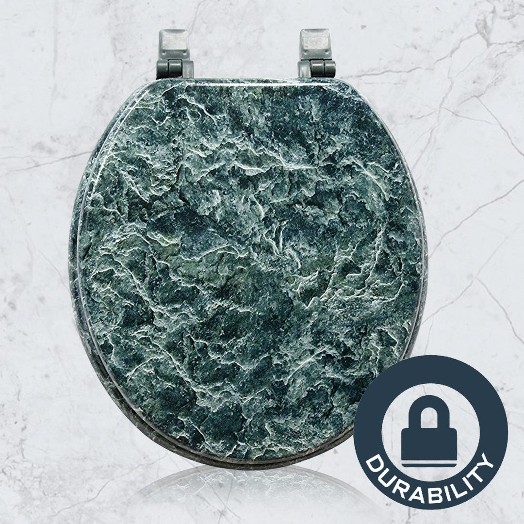 Trimmer Marblized Molded Wood Toilet Seats Faux- Painting in Green - Diamond Home USA
