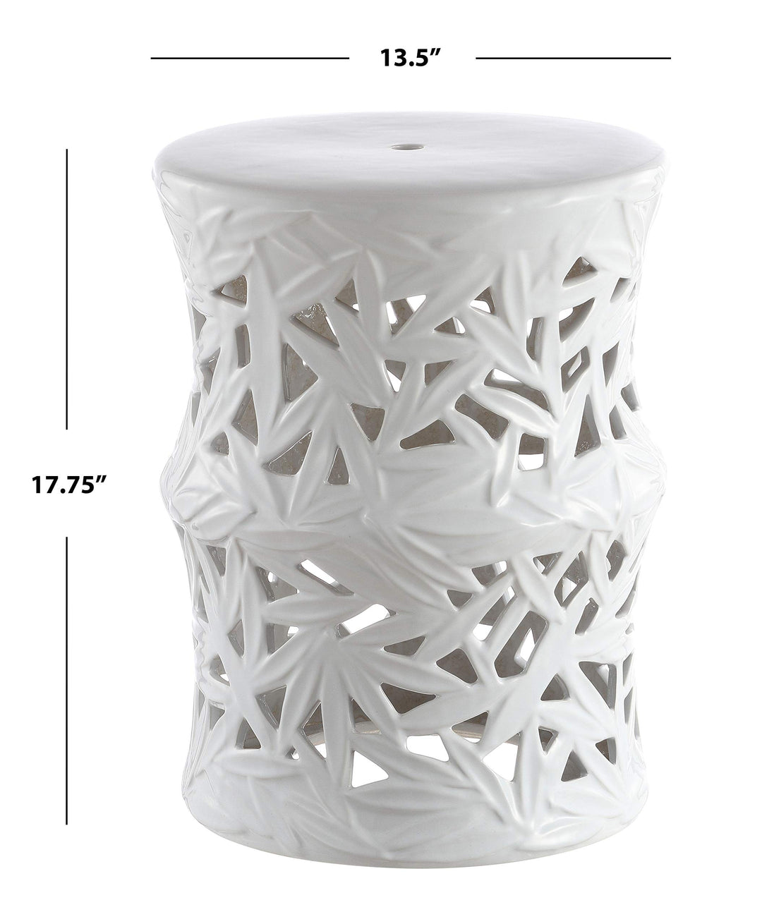 Safavieh ACS4573A Granda Ceramic Decorative Garden Stool White - Diamond Home USA
