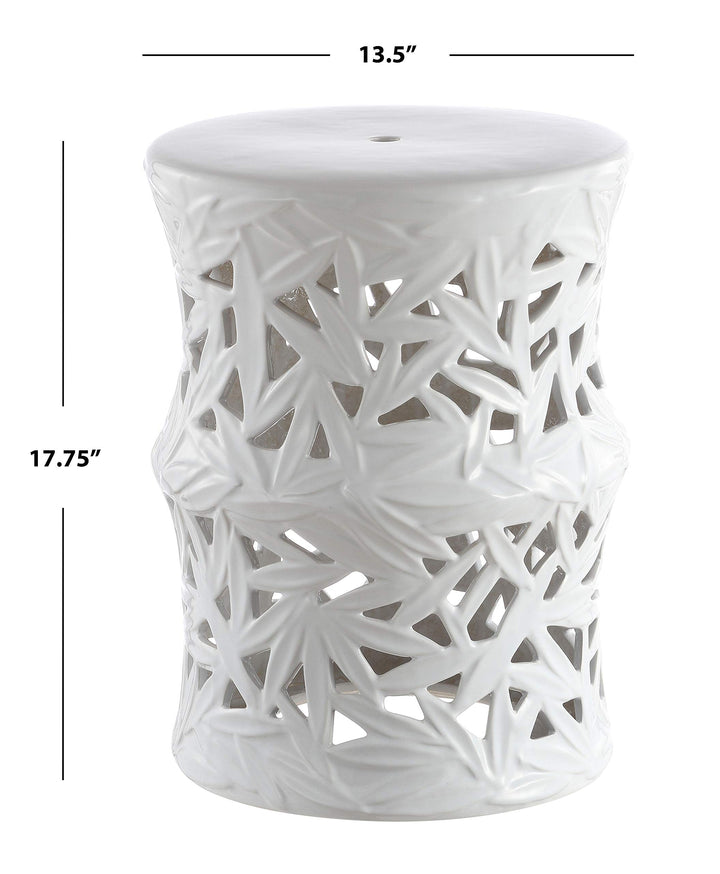 Safavieh ACS4573A Granda Ceramic Decorative Garden Stool White - Diamond Home USA