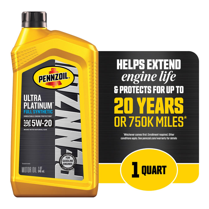 Pennzoil Ultra Platinum Full Synthetic 5W-20 Gasoline Engine Oil 1 Quart - Diamond Home USA