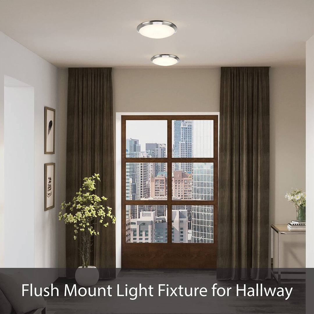 Aspen Creative 63014-1A 2-Light Flush Mount in Brushed Nickel Finish with - Diamond Home USA