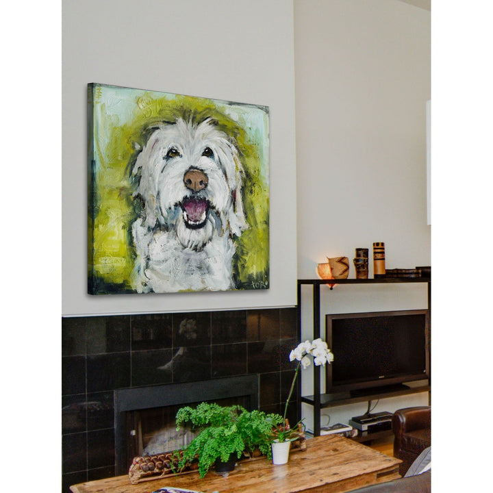 Marmont Hill 4x4 Smiley Dog by Tori Campisi Painting Print on Wrapped Canvas - Diamond Home USA