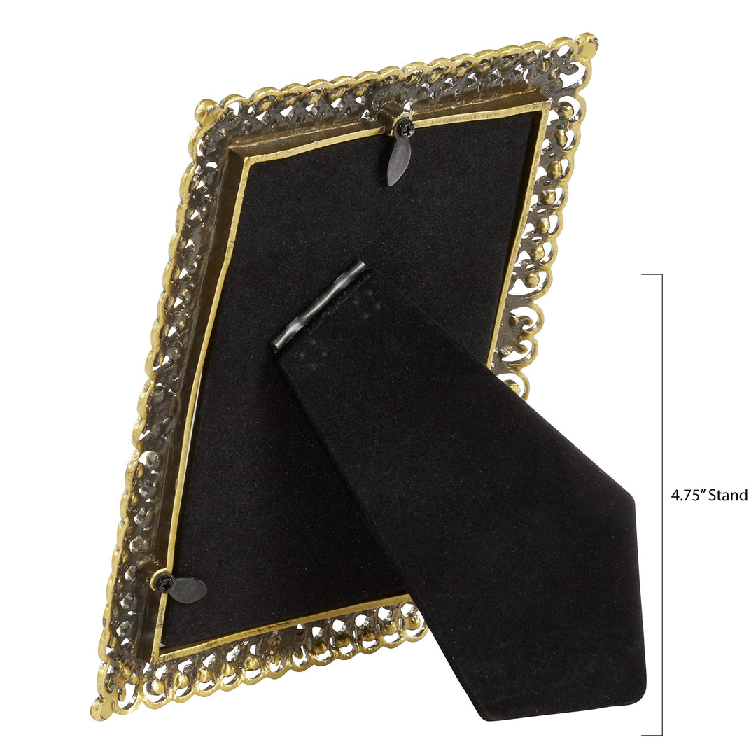 Goldtone Bejeweled Photo Frame Gold Rectangle Metal - Diamond Home USA